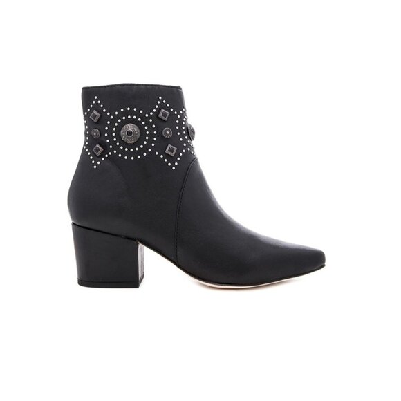 SIGERSON MORRISON Cailyn Studded Black Leather Ankle Booties Boots Size 6 - Picture 1 of 8